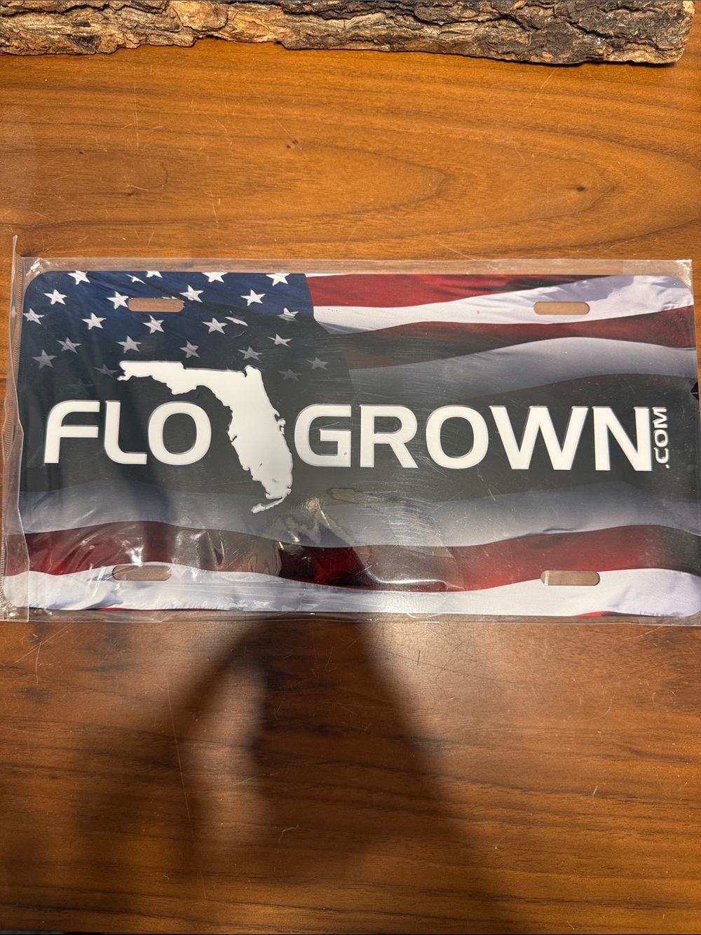 FloGrown American Flag License Plate - Black/Red/White/Blue New